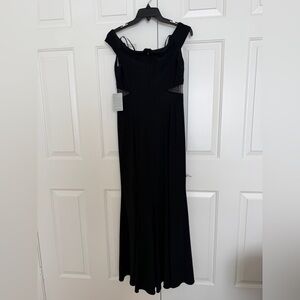 New Xscape Off-Shoulder Black Maxi Dress